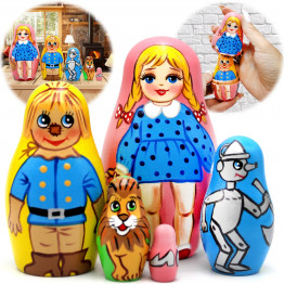 Wizard of Oz Russian Nesting Dolls for Kids 5 pcs - Fairy Tale Wizard Oz Matryoshka Dolls