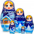 Russian Nativity Nesting Dolls Set 5 pcs - Christmas Nesting Dolls - Xmas Decorations
