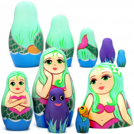 The Little Mermaid Nesting Dolls 5 pcs - Mermaid Matryoshka Doll