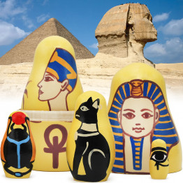 Egyptian Nesting Dolls Set 5 pcs - Matryoshka Doll Egyptian Gifts Souvenirs