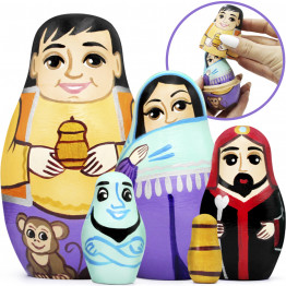 Aladdin Nesting Dolls Set of 5 pcs - Russian Nesting Dolls 1001 Arabian Nights Decorations