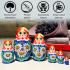 Traditional Russian Nesting Dolls Set 6 pcs - Russian Doll with Hand Painted Chamomile Flowers
