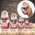 Traditional Russian Matryoshka Dolls – 6 Wooden Nesting Dolls with Slavic Symbols and Bread
