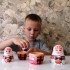 Traditional Russian Matryoshka Dolls – 6 Wooden Nesting Dolls with Slavic Symbols and Bread