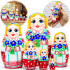 Belarusian national matryoshka with cornflowers in hands set of 6 pieces