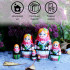 Belarusian traditional matryoshka with cornflowers set of 6 pieces