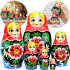 Russian Nesting Dolls Set of 6 pcs - Babushka Dolls Hand Painted Flowers
