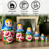 Hand-Painted Wooden Nesting Dolls with Roses Design 7 Pcs