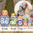Handmade Matryoshka Dolls wiith Meadow Flower Decorations Set of 6 pcs