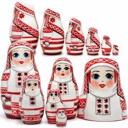 Collection Series «Traditional Women's Costumes of Belarus»: Matryoshka «Malaryta Costume», Set of 6