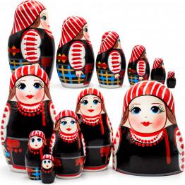 Matryoshka «Neglubka Attire», Set of 6 pcs. Collection «Traditional Women's Costumes of Belarus»