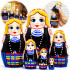 Belarussian Matryoshka Dolls in Novogrudok Traditional Dress with Ethnic Patterns Set 6 pcs
