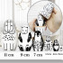 Set of black and white nesting dolls with animals, 6 pcs.