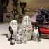 Set of black and white nesting dolls with animals, 6 pcs.