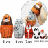 Animals Wooden Nesting Dolls Set of 6 pcs - Russian Matryoshka Lion Elephant Tiger Panda Monkey