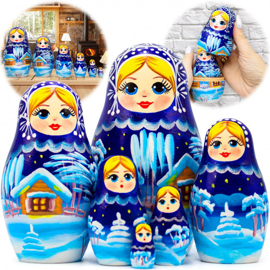Winter Nesting Dolls 6-Piece Set