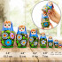 Wooden Nesting Doll in a Sarafan with Gerberas – Set of 7 Pieces