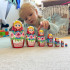 Handmade Russian Matryoshka Dolls with Hand Painted Lily Bouquet Set of 7 Pcs