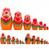 Matryoshka Doll with Hand Painted Bouquet of Lily and Daisy Flowers Set of 7 pcs