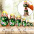 Matryoshka Doll with Hand Painted Bouquet of Lily and Daisy Flowers Set of 7 pcs