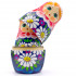Russian Matryoshka Dolls Set of 7 pcs - Nesting Dolls in Sarafan Dress with Bouquet of Chamomile Flowers