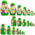 Russian Nesting Dolls Set of 7 pcs - Matryoshka Dolls in Summer Dress with Chamomile Flower Decorations