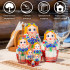Belorussian Nesting Dolls in Folk Dress Set of 7 pcs- Cornflowers Flowers Decor