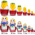 Belorussian Nesting Dolls in Folk Dress Set of 7 pcs- Cornflowers Flowers Decor