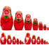 Russian Dolls in Rainbow Sarafan Dress with Meadow Flowers Set of 7 pcs