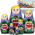 Matryoshka Doll in Purple Head Scarf - Russian Nesting Dolls Set of 7 pcs
