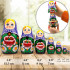 Matryoshka Doll in Purple Head Scarf - Russian Nesting Dolls Set of 7 pcs