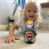 Matryoshka Doll in Purple Head Scarf - Russian Nesting Dolls Set of 7 pcs