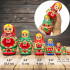 Russian Nesting Dolls for Adults Set 7 pcs Hand Painted with Flower Decorations