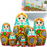 Matryoshka Nesting Dolls in Sunflower Sundress for Women -  Set of 7 pcs