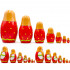 Matryoshka Doll in Slavic Traditional Dress with Ornaments Set of 7 pcs