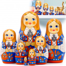 Matryoshka Doll in Norwegian Folk Costume Bunad Set of 7 pcs