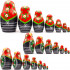  Russian Doll in Sarafan Dress with Rowan Branches and Chamomile Flowers Set of 7 pcs