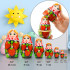 Nesting Dolls with Red Head Scarf and Strawberry Dress Set of 7 pcs