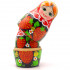Nesting Dolls with Red Head Scarf and Strawberry Dress Set of 7 pcs