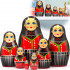 Wooden Matryoshka in Danish National Costume (Set of 7 Pieces)