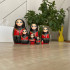 Wooden Matryoshka in Danish National Costume (Set of 7 Pieces)