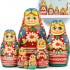 Matryoshka Doll in Belarussian Folk Costume with Ornament - Russian Nesting Dolls Set of 7 pcs