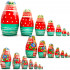 Matryoshka Doll in Belarussian Folk Costume with Ornament - Russian Nesting Dolls Set of 7 pcs