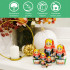 Belarusian matryoshka with blue cornflowers in folk dress with ornament set of 7 pieces