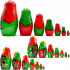 Vintage Style Russian Doll in Head Scarf with Hand Painted Flower Decor Set of 7 pcs