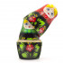 Vintage Style Russian Doll in Head Scarf with Hand Painted Flower Decor Set of 7 pcs