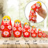 Red Hand Painted Traditional Russian Matryoshka Dolls Set 7 pcs - Baboushka Nesting Dolls