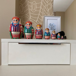 Matryoshka Doll in Belarussian Festive Dress with Ornament- Nesting Dolls Set of 7 pcs