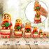 Matryoshka Nesting Dolls in Orange Dress and Head Scarf with Hazelnuts 7 Pcs