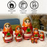 Matryoshka Nesting Dolls in Orange Dress and Head Scarf with Hazelnuts 7 Pcs